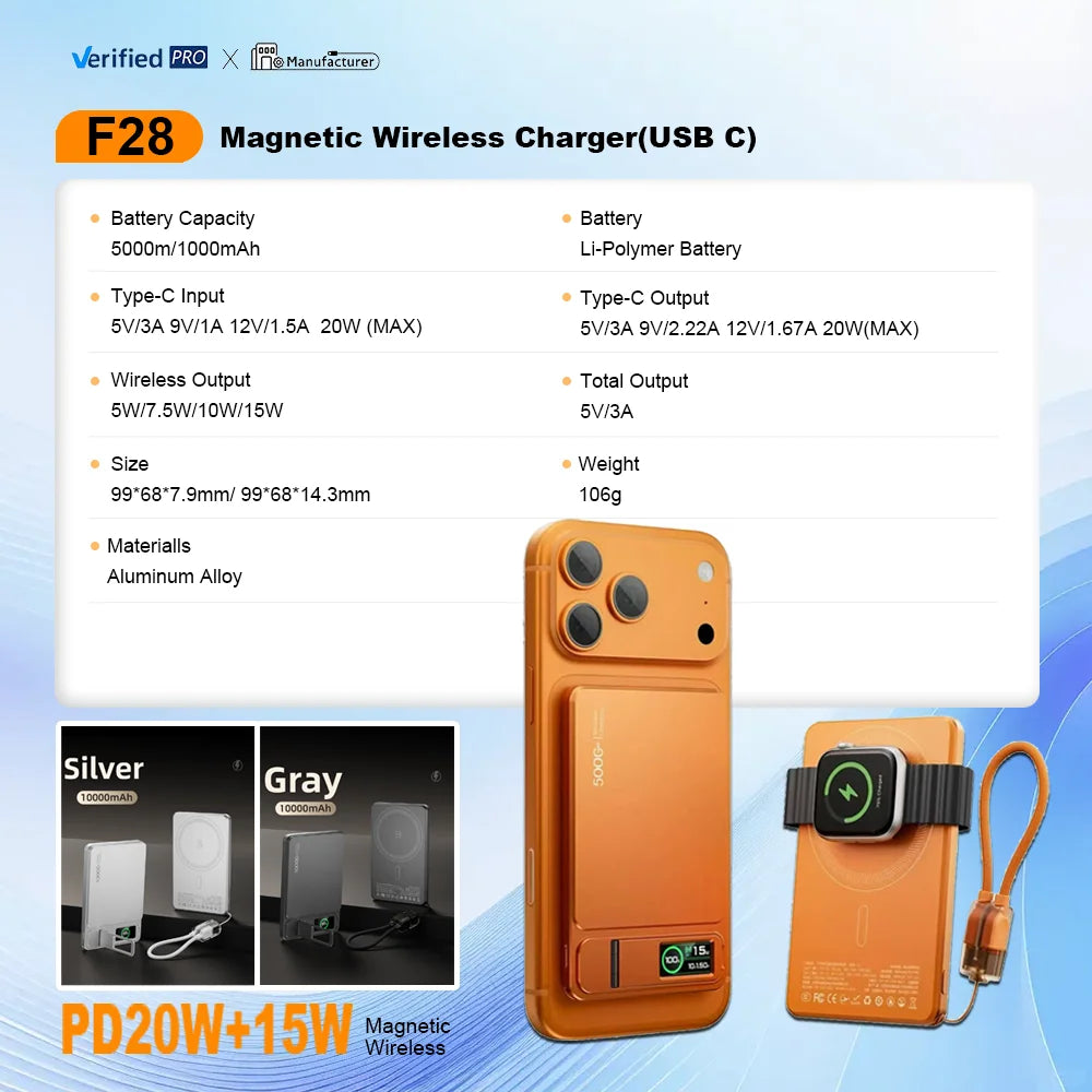 Voltra MagCharge 10000mAh Magnetic Wireless Power Bank